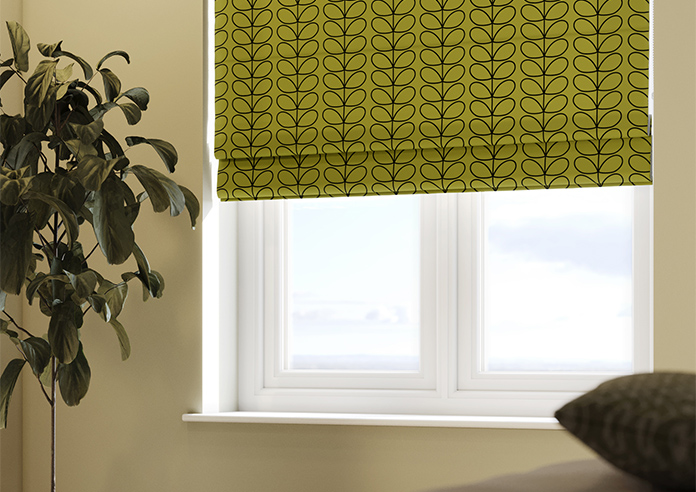 Orla Kiely Linear Stem, Olive & Black - Roman Blind - Image 5